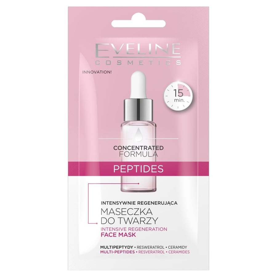 

Eveline Cosmetics, Концентрированная формула интенсивно восстанавливающая маска для лица с пептидами, 8 мл