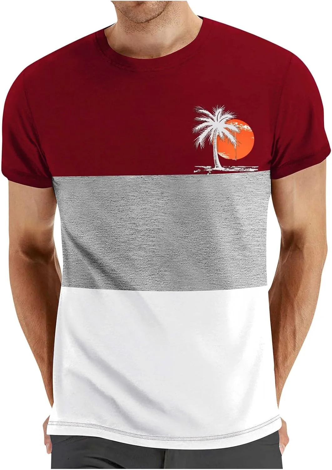 

Мужская летняя футболка Casual с коротким рукавом и принтом Coconut