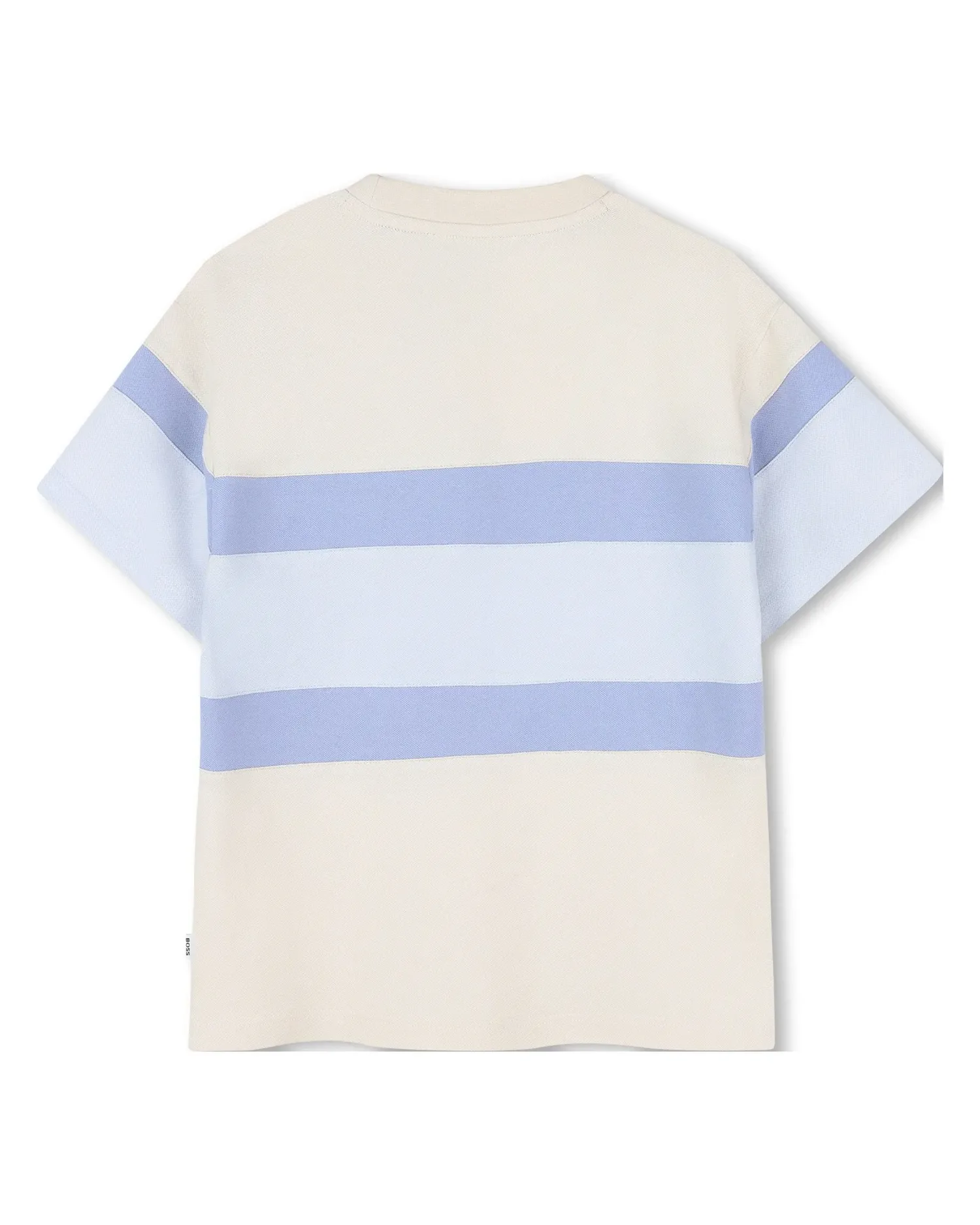 Детская футболка с короткими рукавами с фантазийным рисунком из хлопка BOSS Kidswear, Natural — фото 4