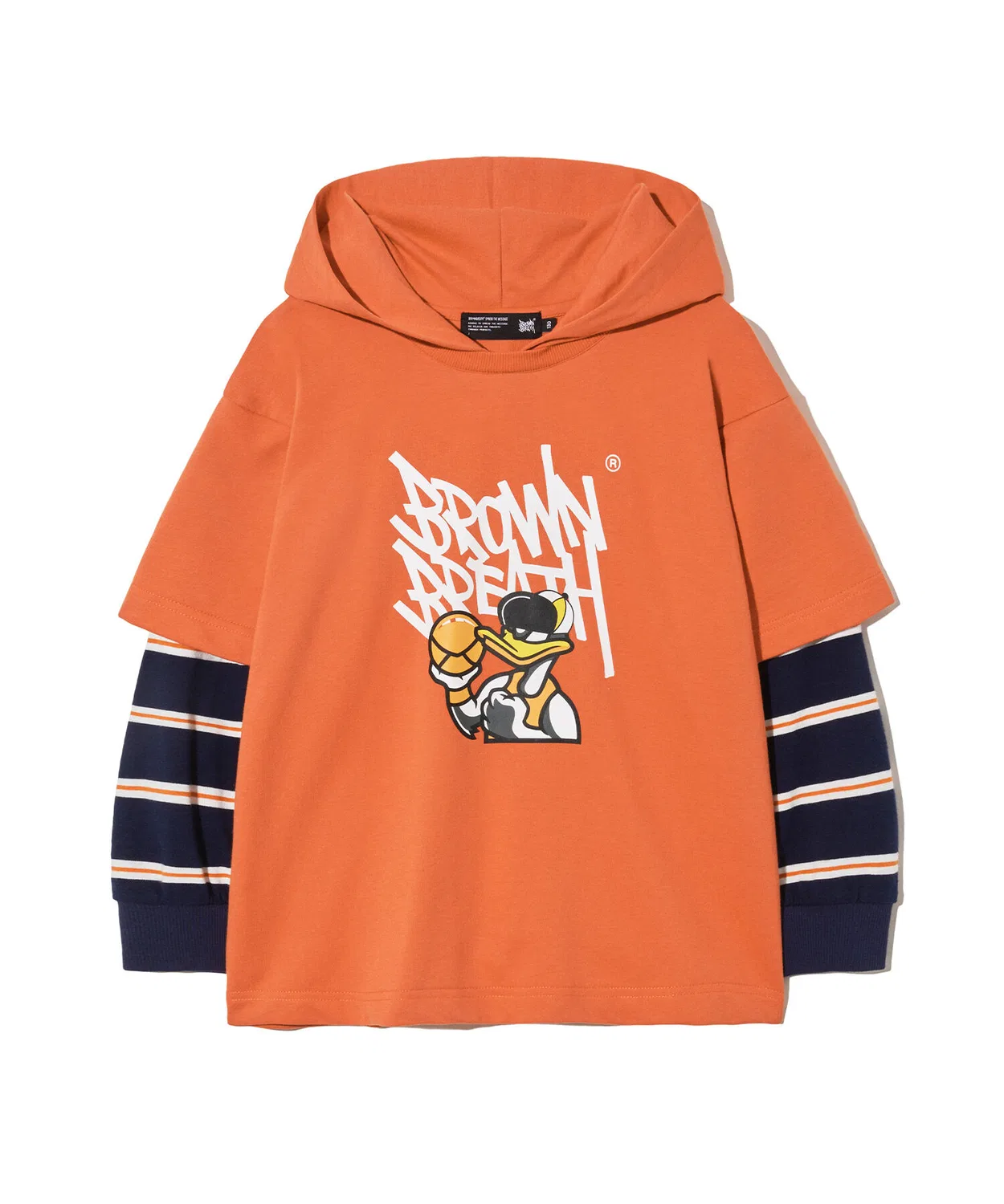 Детское худи с многослойным эффектом оранжевое от Brownbreath Kids — фото 2
