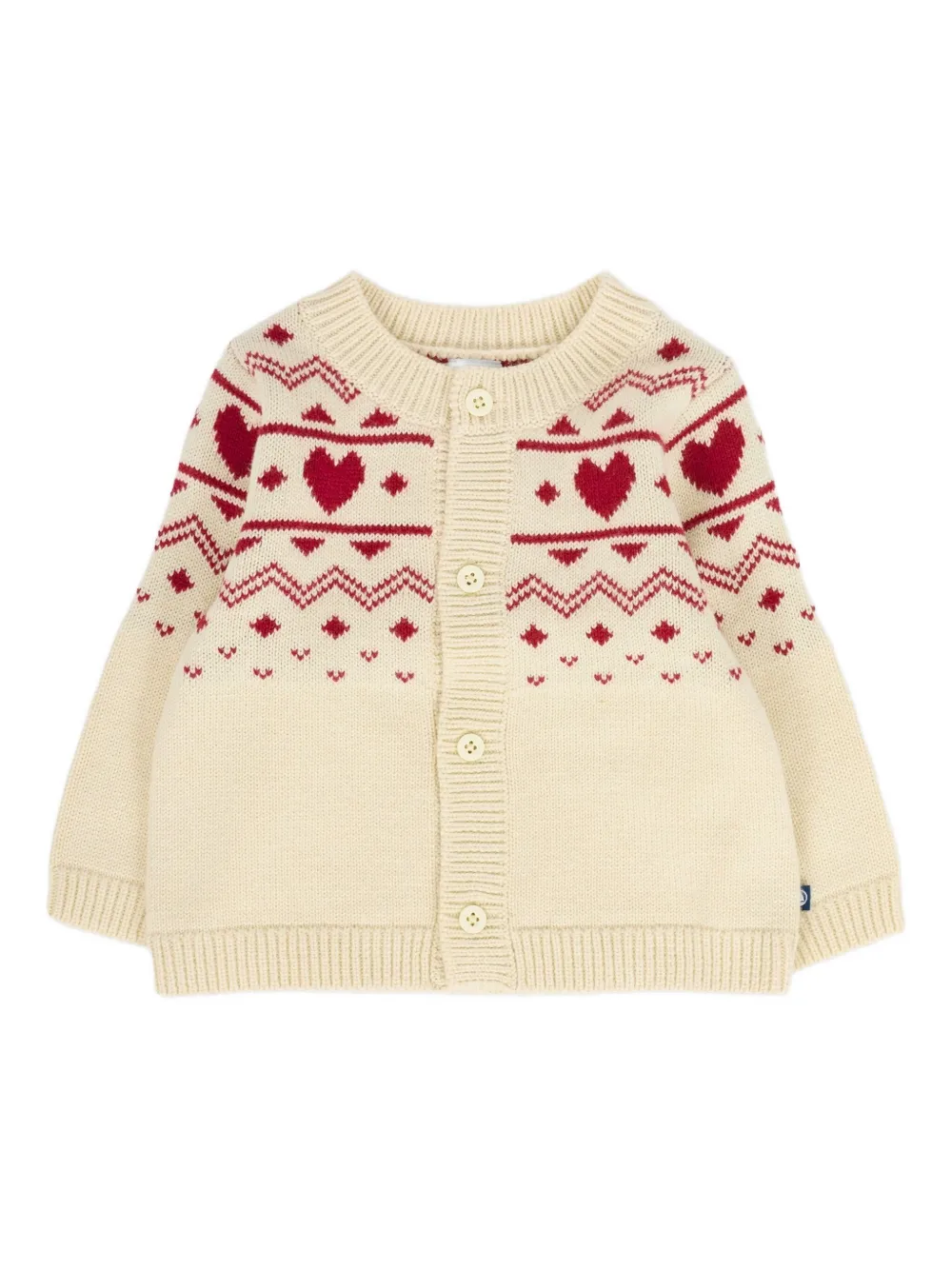 

Кардиган с узором в виде сердец Petit Bateau, нейтральный