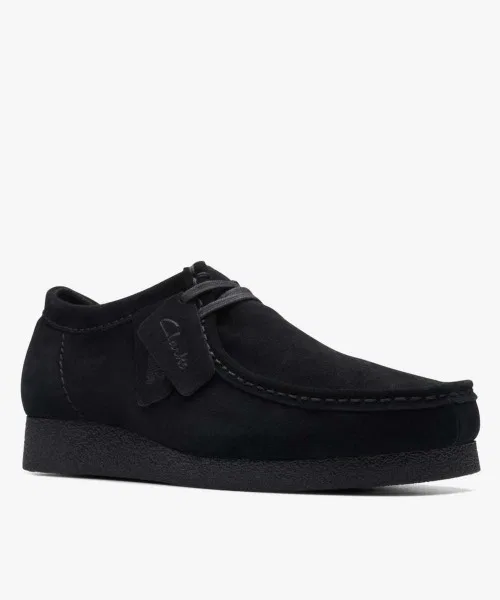 Мужские/женские мокасины из замши Clarks WallabeeEVO WP чёрные — фото 3