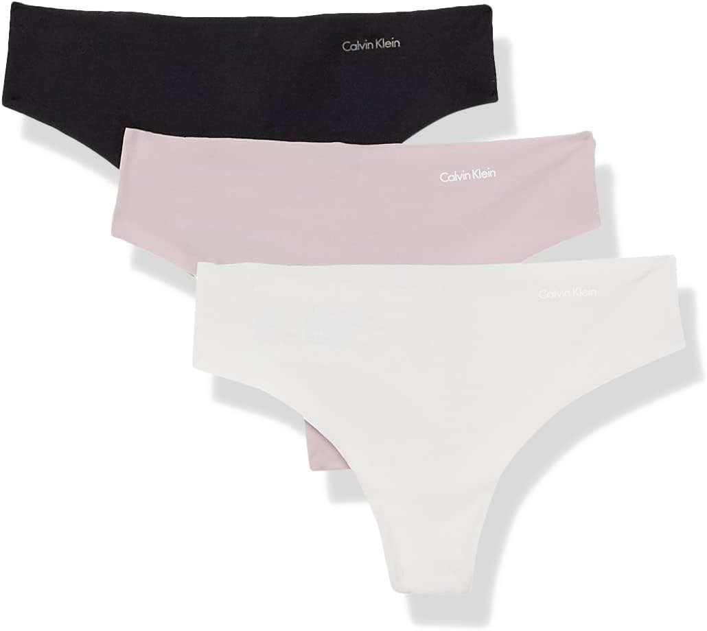 

Женские бесшовные трусики-стринги Calvin Klein Invisibles, 3 шт., Nirvana/Bright White/Black