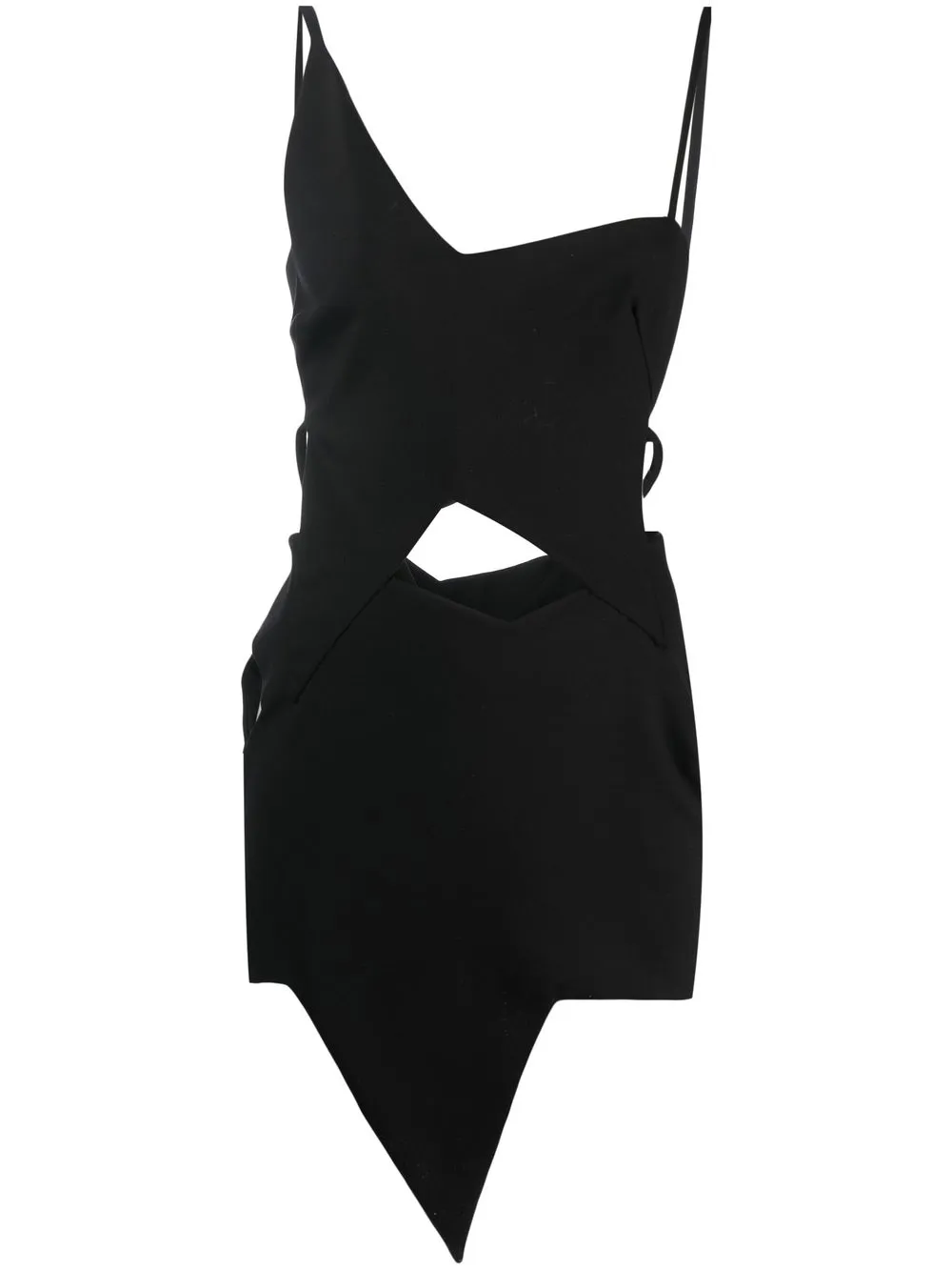 

Короткое платье astra асимметричного кроя The Attico, черный