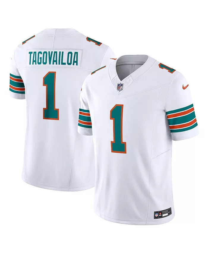 

Мужская альтернативная ограниченная джерси Miami Dolphins Vapor F.U.S.E. с именем Tua Tagovailoa Nike, белый