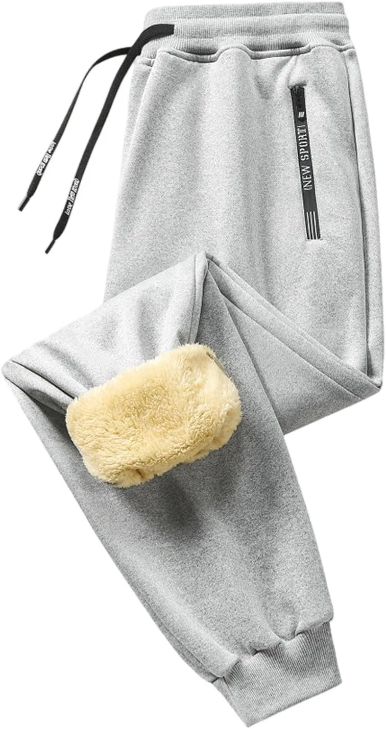 Теплые спортивные брюки с флисовой подкладкой, бренд Generic, цвет light gray
