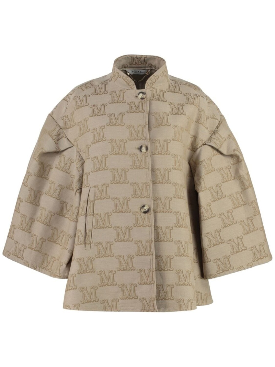 

Хлопковое пальто-накидка Max Mara, нейтральный цвет