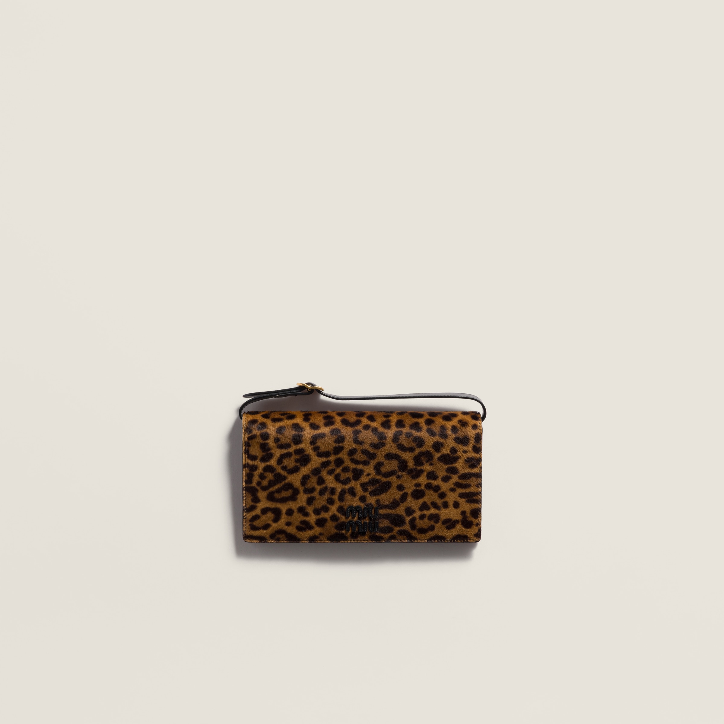 

Кошелек из телячьей кожи с ремешком MIU MIU, коричневый