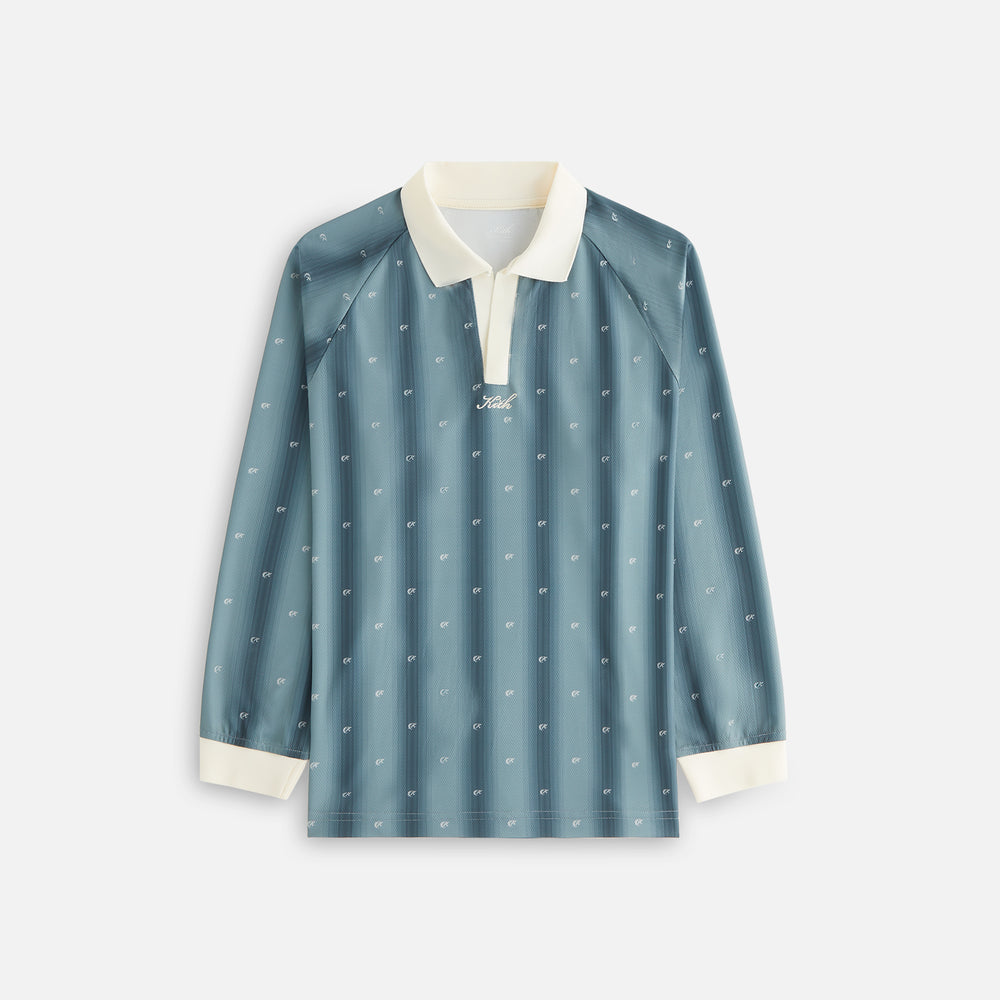 

Футболка Kith Women Ridley Polo Monogram Long Sleeve Jersey, цвет Court