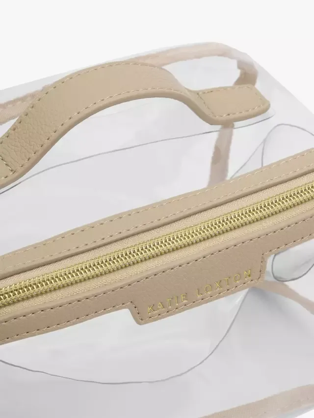 Прозрачная плоская косметичка, светло-бежевый цвет Katie Loxton — фото 4
