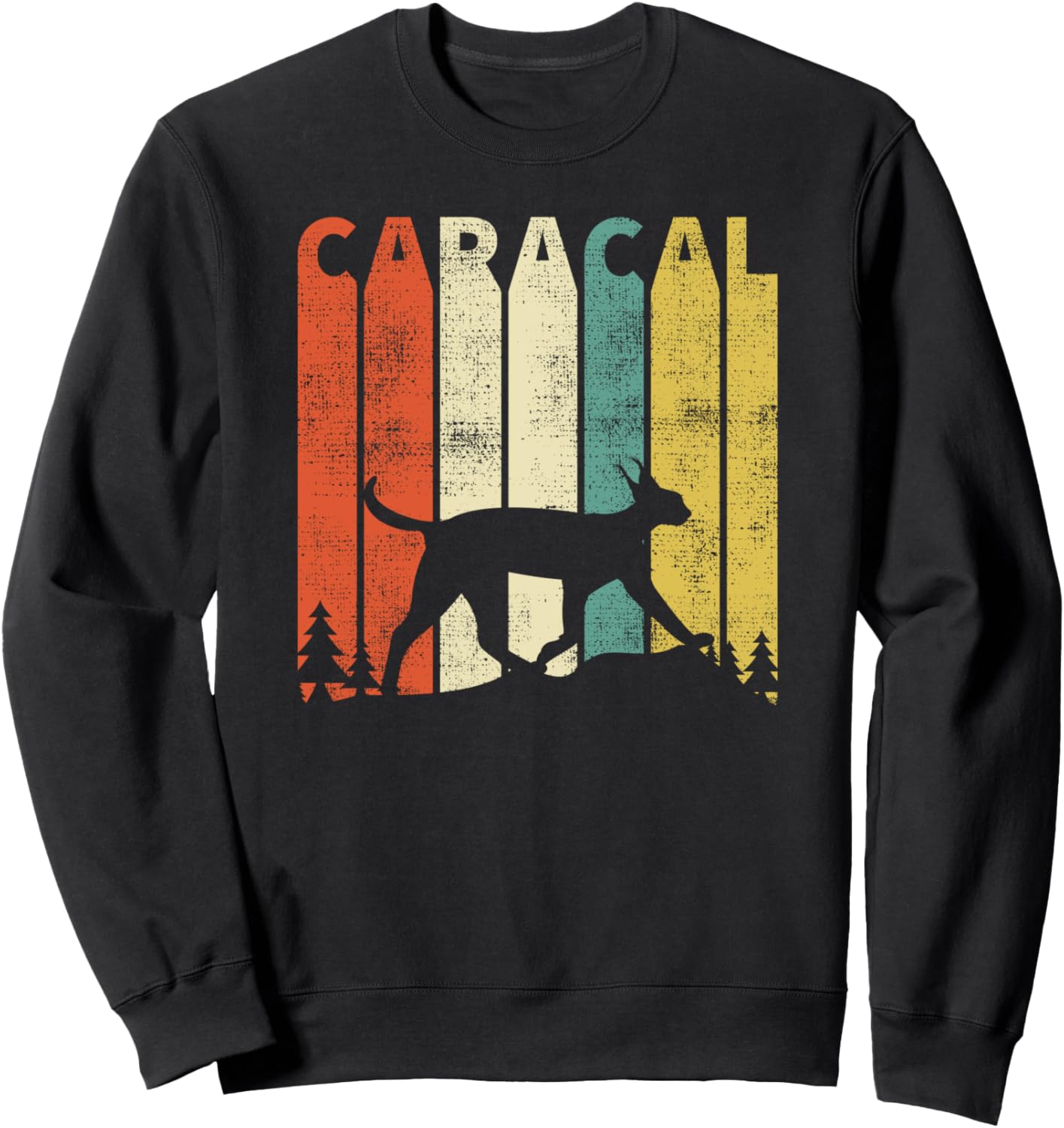 

Ретро-толстовка с изображением каракала, хищника и обитателя пустыни в африканском стиле Vintage Caracal Apparel, черный