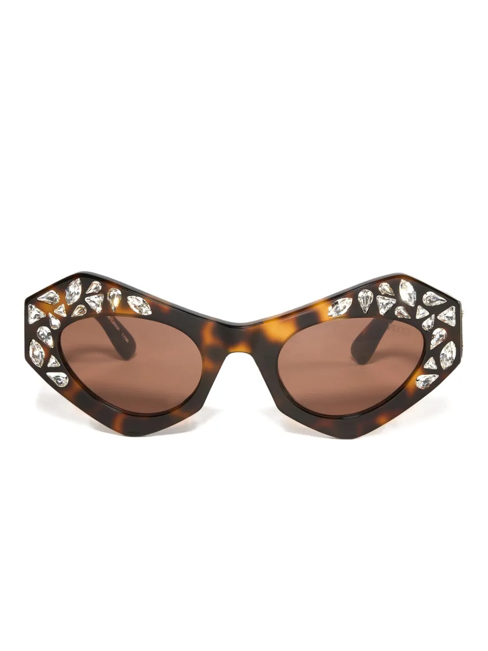 

Солнцезащитные очки «кошачий глаз», украшенные стразами PUCCI, коричневый