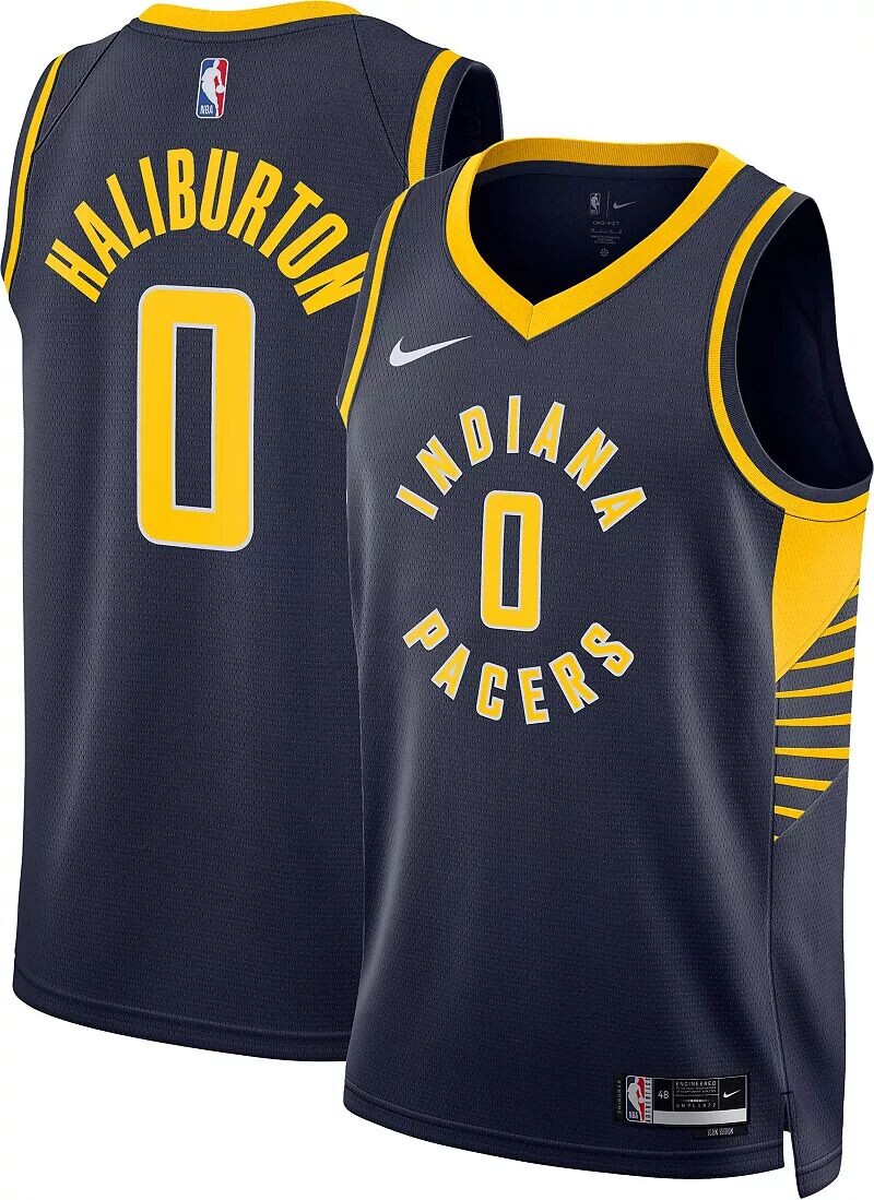 

Мужская темно-синяя майка Nike Indiana Pacers Tyrese Haliburton #0 Swingman