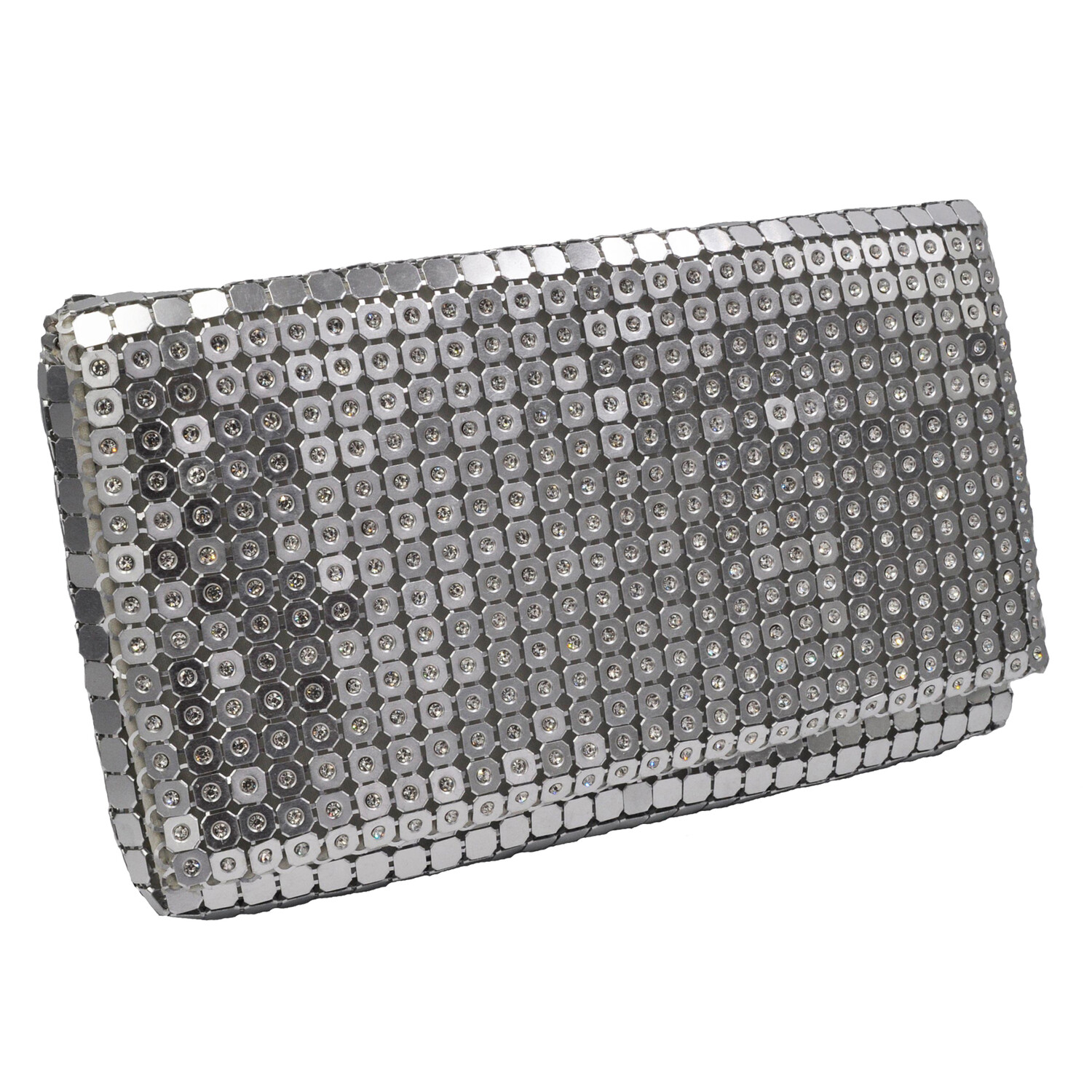 

Сумка Steuer Modeschmuck Steuer Abendtasche Metall Plättchen mit Kristallen, серебряный