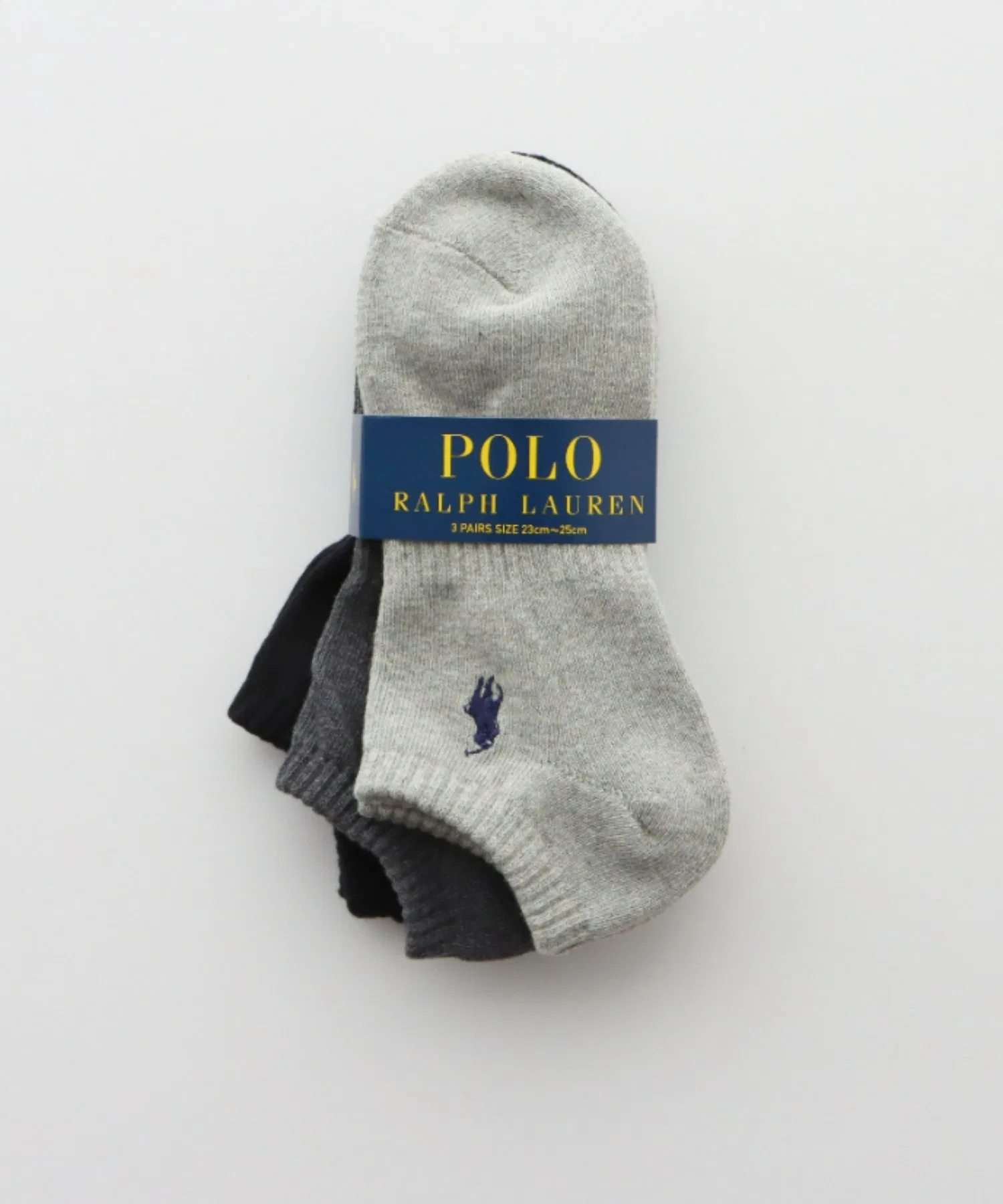 [Комплект из 3 шт.] Мужские и женские махровые носки для кроссовок POLO RALPH LAUREN с поддержкой свода стопы и однотонным дизайном 93246602/92009602 — фото 4