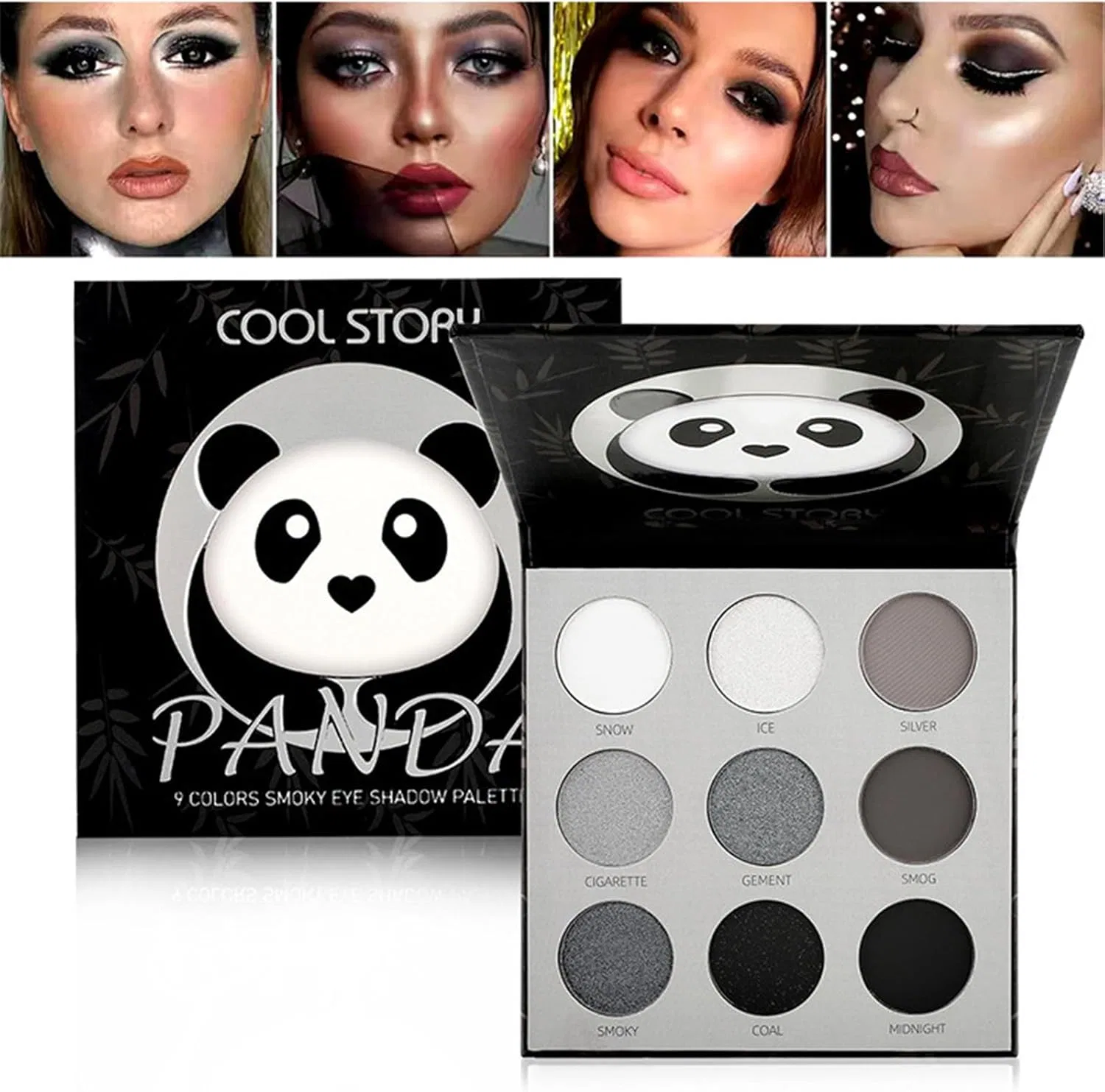 Палетка теней для век Smokey Eye 9 цветов Uitndvyte матовые и мерцающие, мультиколор — фото 2