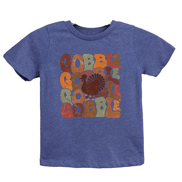 

Футболка с принтом Gobble turkey для малышей The Juniper Shop, Heather Navy