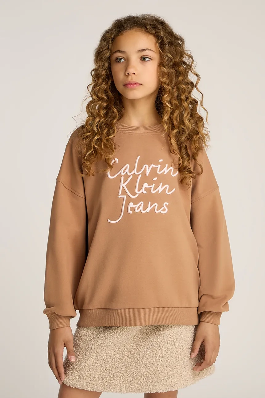 

Детская толстовка Calvin Klein Jeans, коричневый