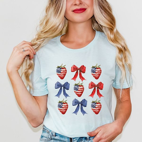 

Футболка с коротким рукавом Coquette bows and usa strawberries Simply Sage Market, Ice Blue