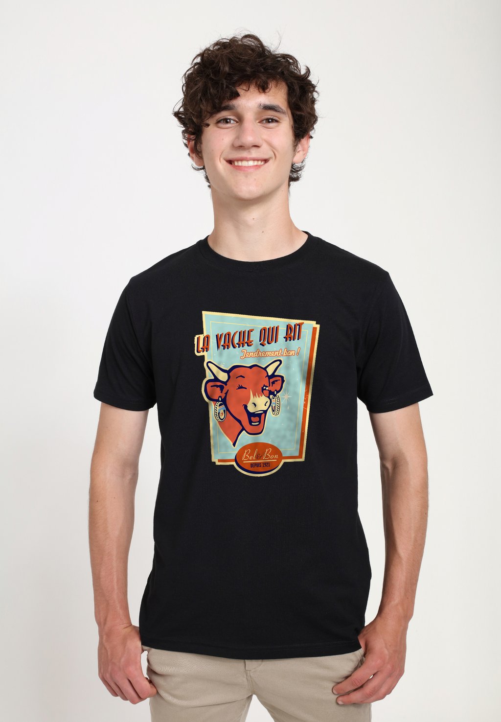 

Футболка с принтом THE LAUGHING COW FOR CHEESE LOVERS Henry Tiger, черный