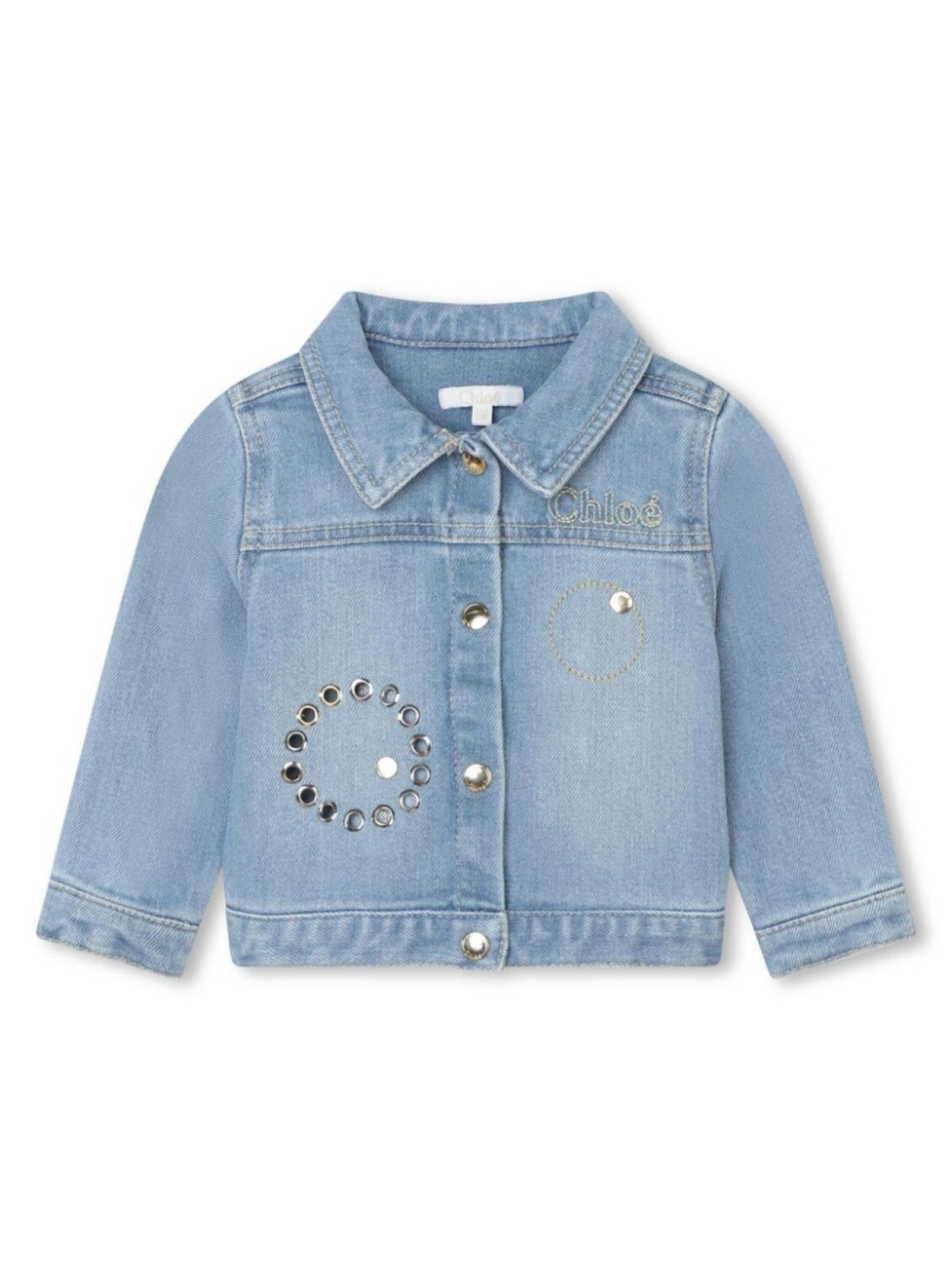 

Chloé Kids джинсовая куртка с люверсами, синий