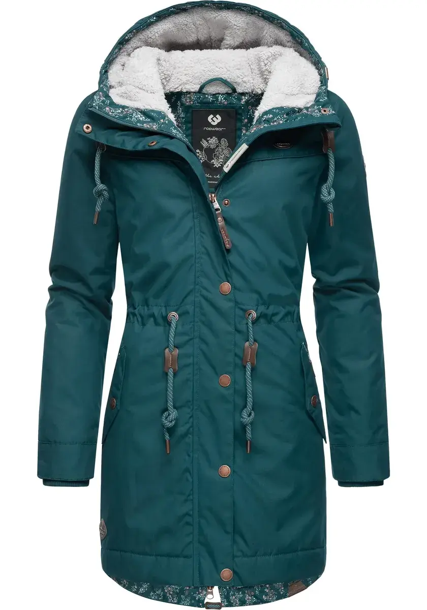 

Зимняя куртка Ragwear "YM-Canny", с капюшоном, стильное женское полупальто-парка с капюшоном, зеленый