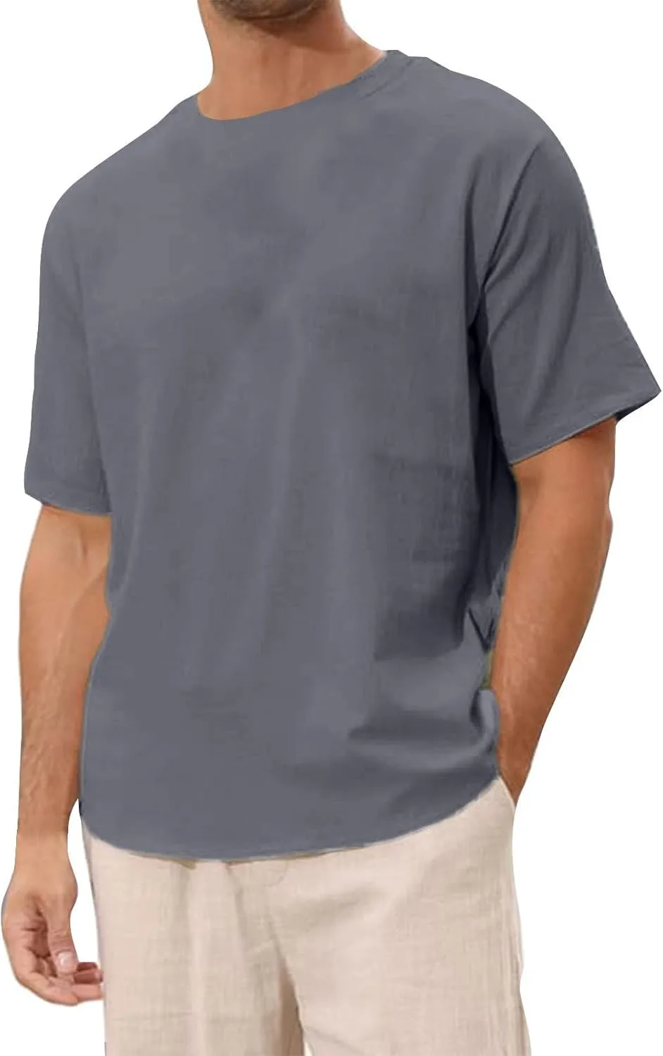 Футболка мужская Linen Short Sleeve Loose Fit