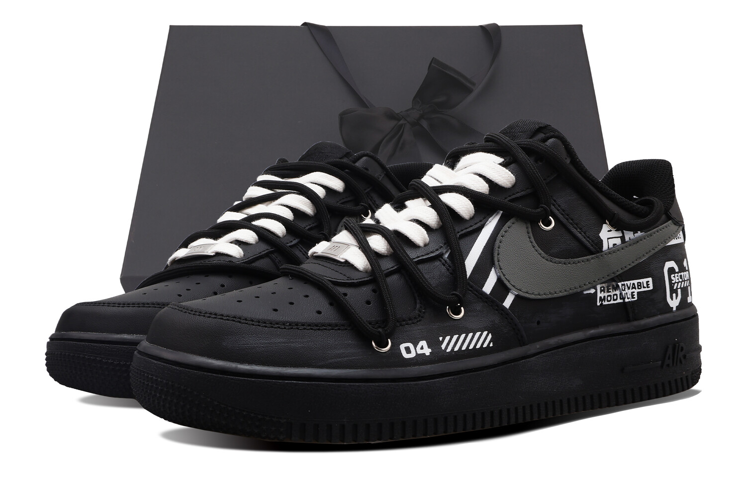 

Кроссовки Nike Air Force 1 Skateboarding Shoes Women's Low-top White, черный/белый