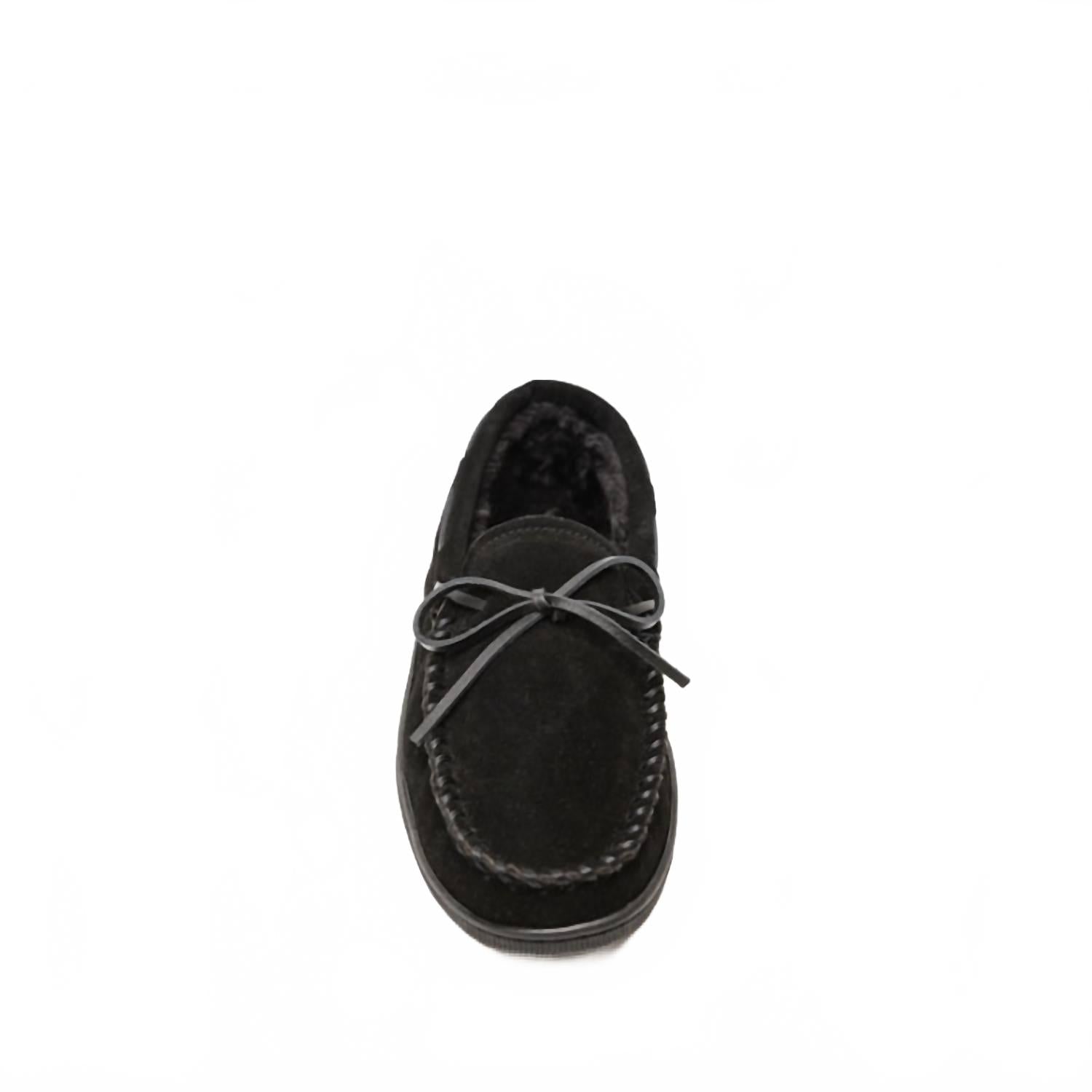 Minnetonka Мужские мокасины с жесткой подошвой и ворсом, черные — фото 4