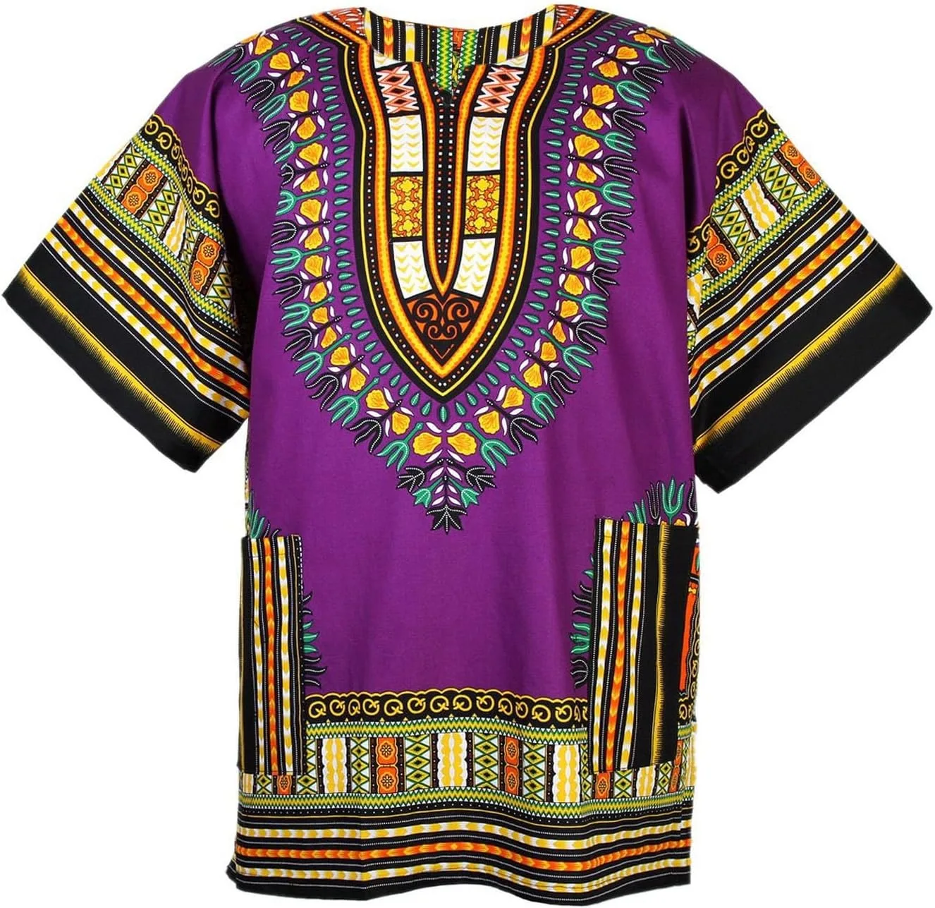 Plus Size Dashiki Shirt для мужчин и женщин, африканский традиционный принт, короткий рукав — фото 4