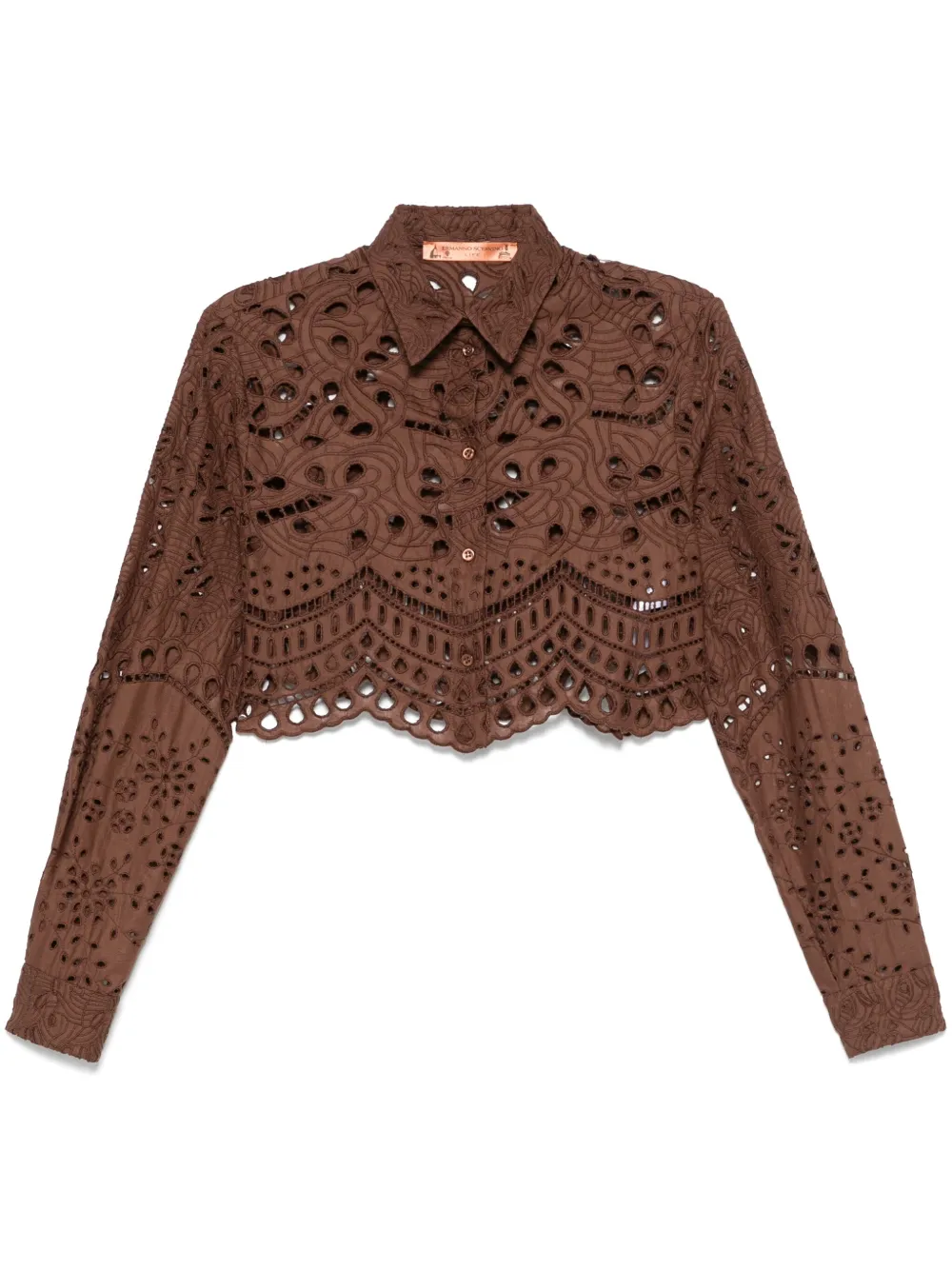 

Рубашка с вышивкой Ermanno Scervino, коричневый