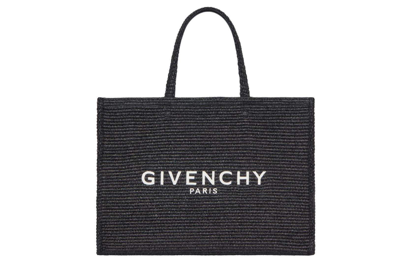 

Givenchy G Tote Raffia Tote Bag, шоппер, женская сумка среднего размера Black