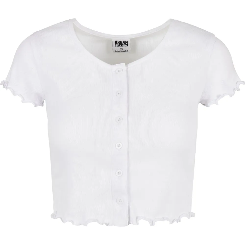 

Футболка Urban Classics Cropped Button Up Rib, белый