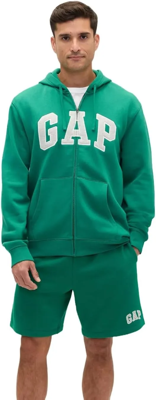 Толстовка с капюшоном и застежкой-молнией GAP Logo Heritage, зеленый