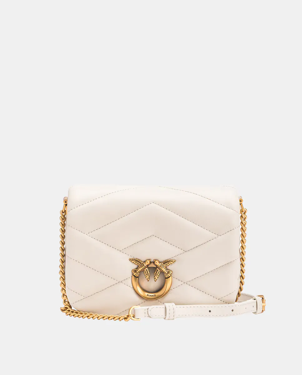 

Сумка через плечо Mini Love Click Puff из стеганой кожи цвета экрю Pinko