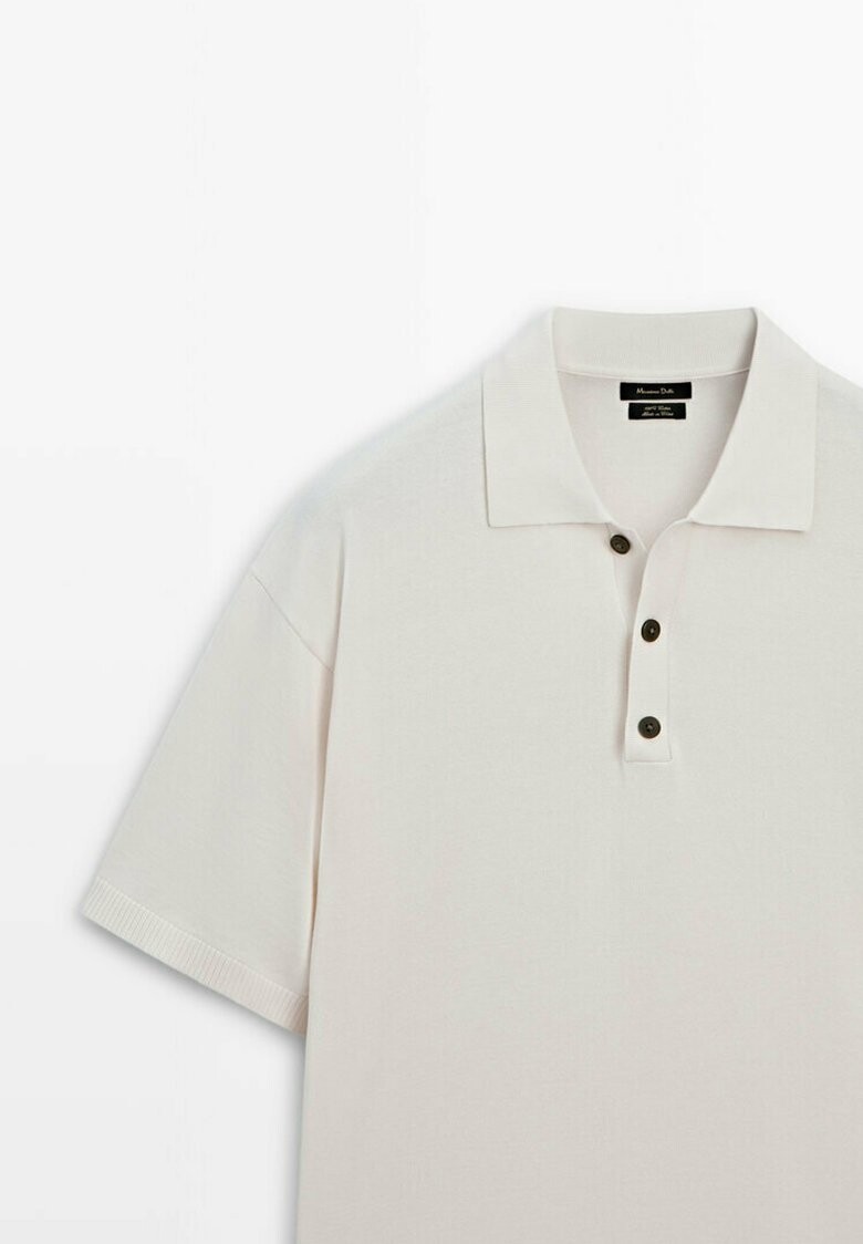 

Рубашка поло SHORT SLEEVE Massimo Dutti, кремовый