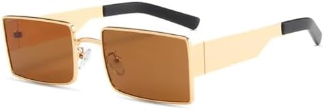 

Солнцезащитные очки прямоугольной формы 2027 года для мужчин, маленькая металлическая оправа, ретро-стимпанк, солнцезащитные очки для женщин, защита от ультрафиолета UV400 MTZJH, 4