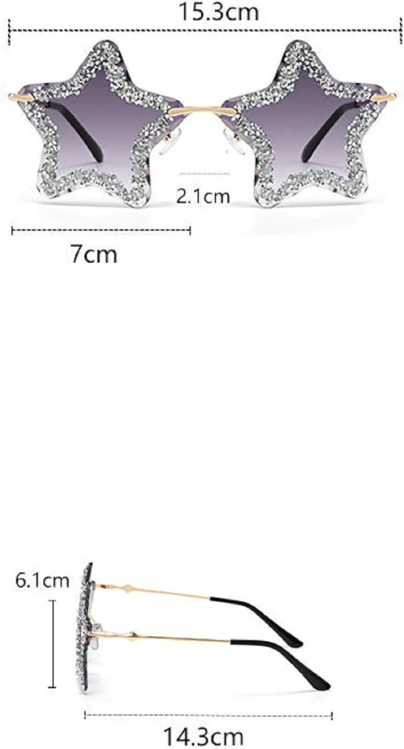 

Солнцезащитные очки Melrose с пятиконечной звездой и бриллиантовой оправой, модные женские солнцезащитные очки, эффектные очки для вечеринок, модель 20002, Purple
