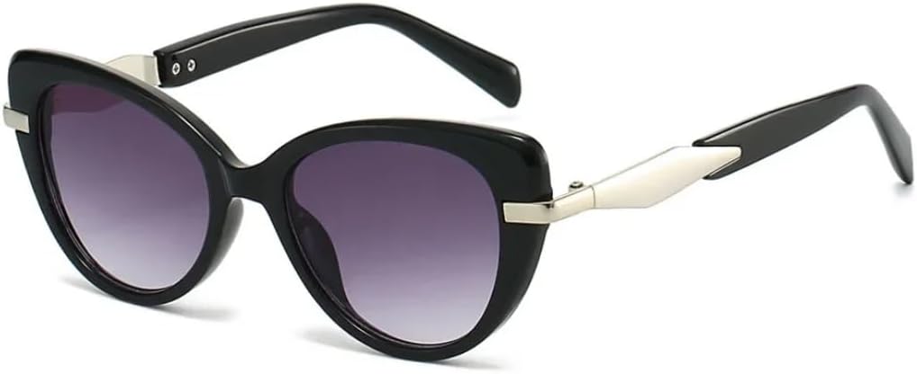 

Модные солнцезащитные очки «кошачий глаз» для женщин, винтажный панк, роскошные, популярные, сексуальные, для активного отдыха и вождения, с защитой от УФ-излучения UV400 TVTBBVV, Black Gray