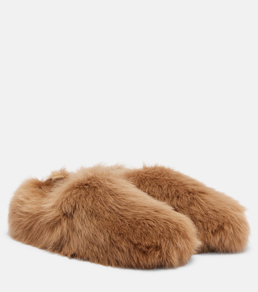 Гоммино замшевые тапочки на меху Tod's, Ginger + Cappuccino