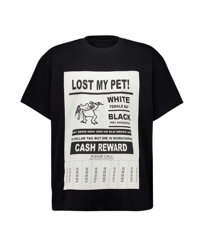 

Черная футболка с графическим принтом Mm6 Maison Margiela, черный