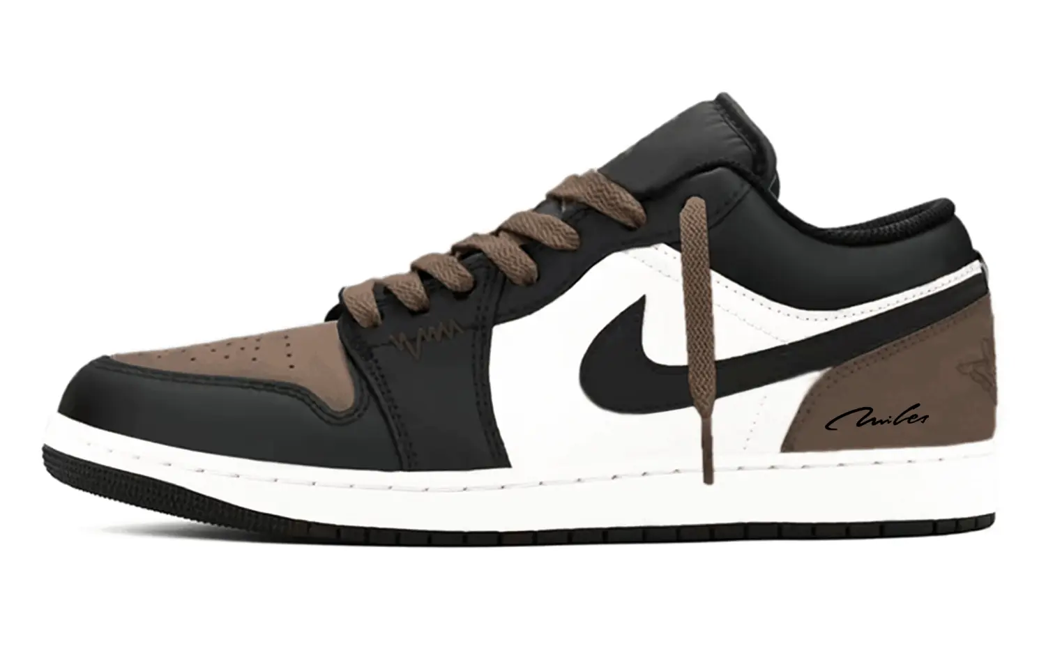 Jordan Кроссовки Air 1 Abrasion Resistant Breathable Low top Vintage для мужчин, черные, белые, коричневые — фото 3