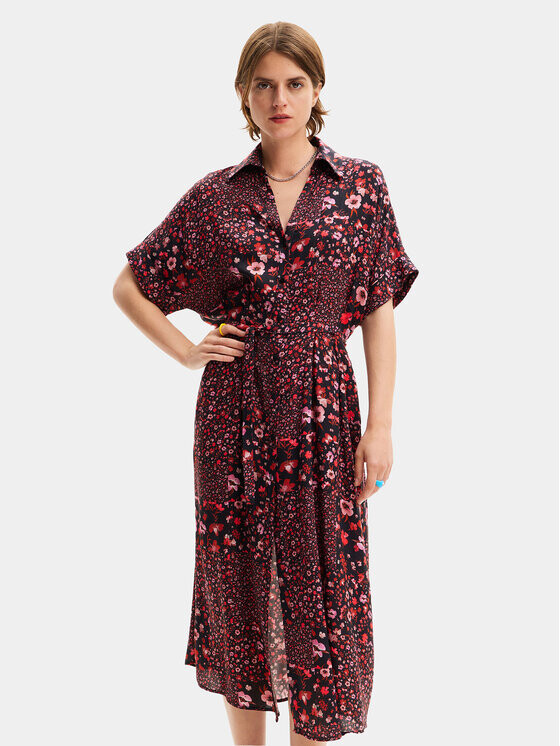 

Платье-рубашка свободного кроя Desigual, черный