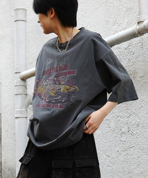 

Confirm Футболка унисекс в стиле ретро с винтажным принтом, пигментная обработка, американский кэжуал, серый