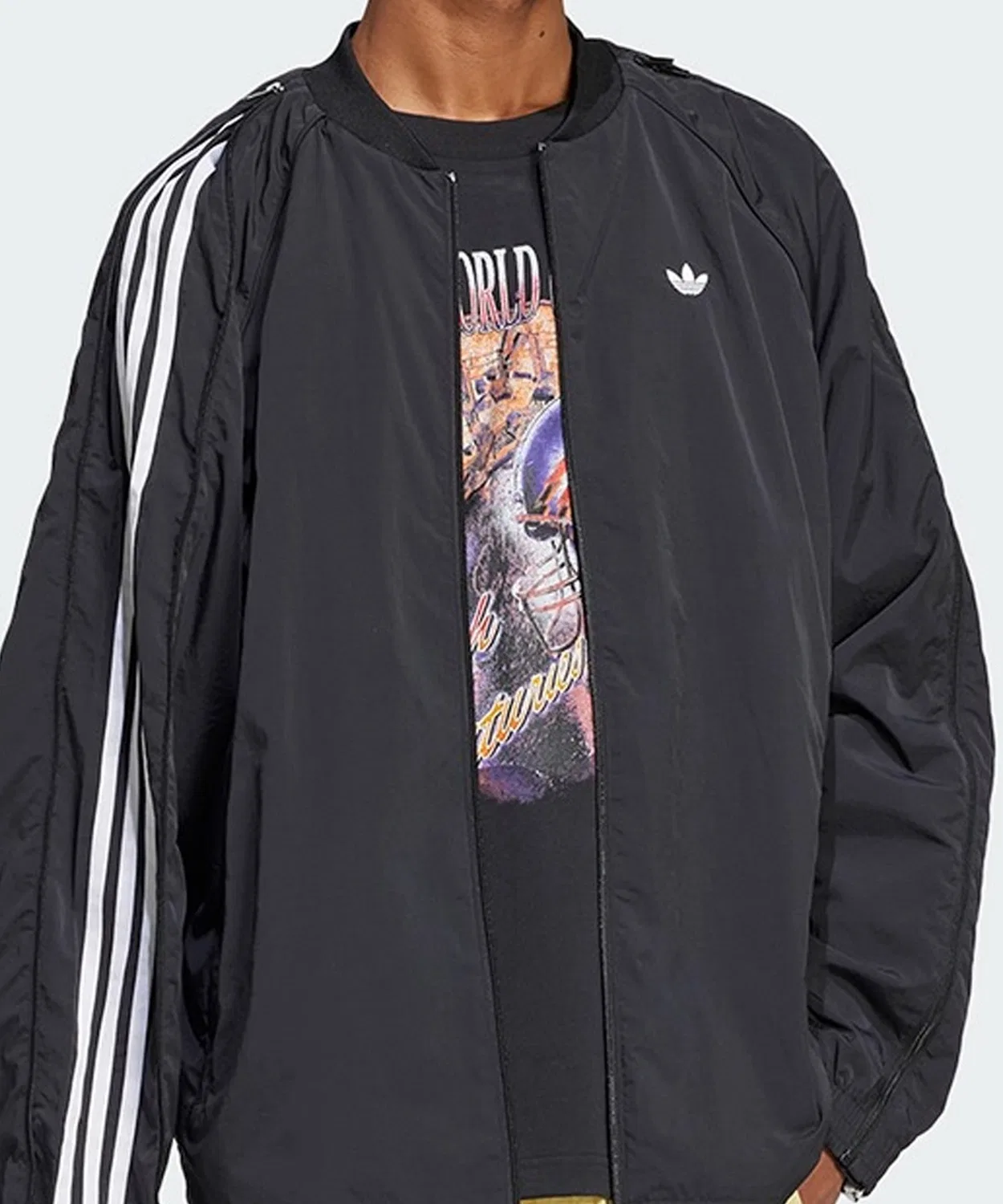 Трек-куртка Adidas ADILENIUM SEASON 3 SST TRACK TOP, оверсайз, полиэстер, фиолетовый — фото 3