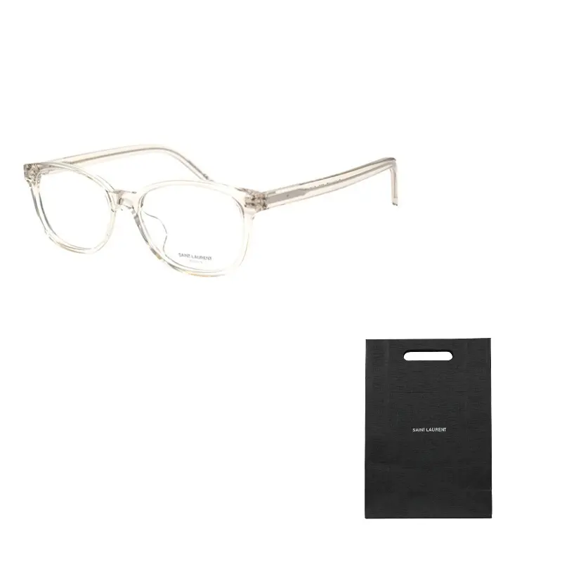 

SAINT LAURENT Оправы для очков нестандартной формы женские прозрачные бежевые, Transparent Beige