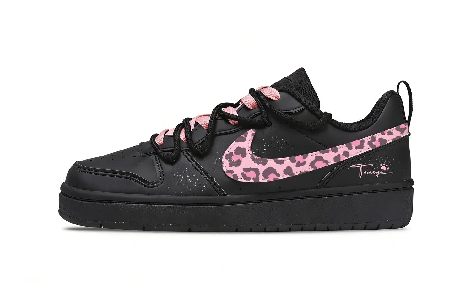 Кроссовки Court Borough Leather Low Top Skateboard Shoes Black Pink Nike
