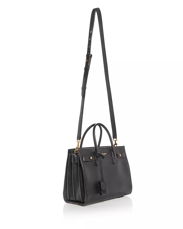 Мягкая детская сумка Sac de jour с верхней ручкой Saint Laurent, черный — фото 4