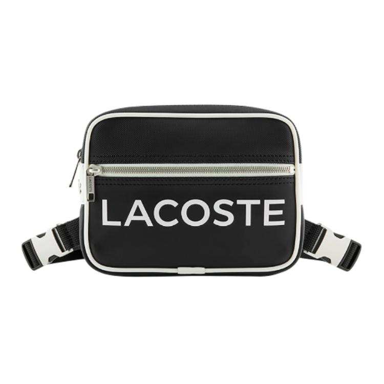 

LACOSTE Черный мужской поясной рюкзак из ПВХ, Black