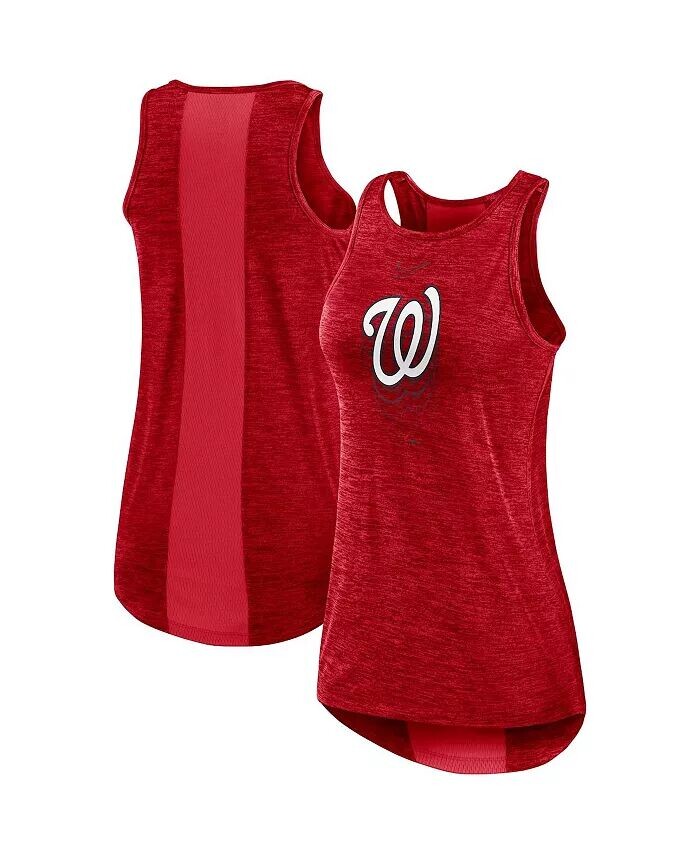 

Женская красная майка с высоким воротником и логотипом Washington Nationals Fade Nike